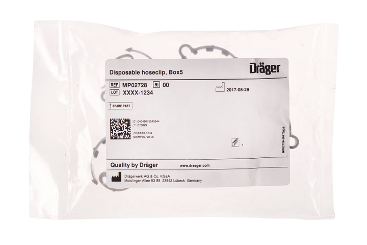 Dräger Disposable Hose Clip for Coaxial Circuits, Box of 5